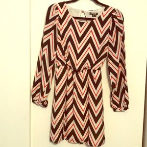long sleeve chevron dress